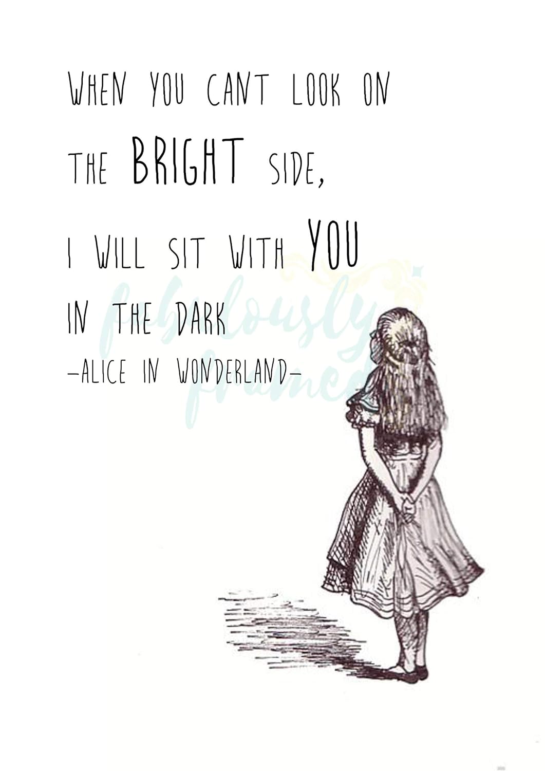 Alice in Wonderland Vintage 'When you can't look on the bright side