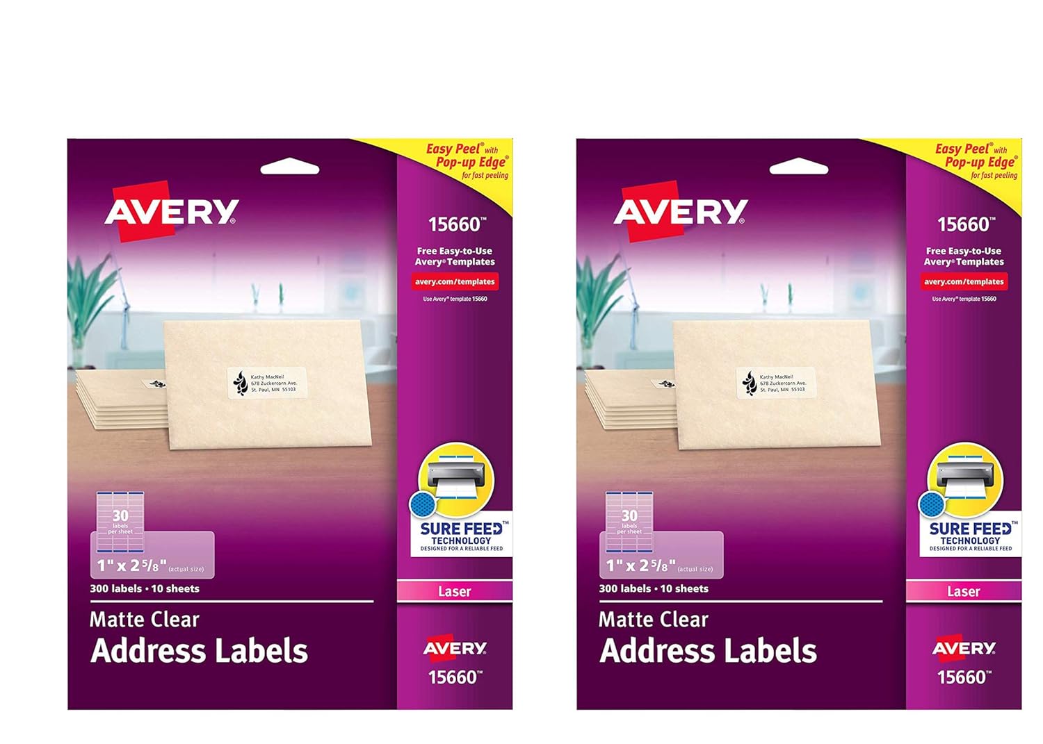 Amazon Com Avery Matte Frosted Clear Address Labels For