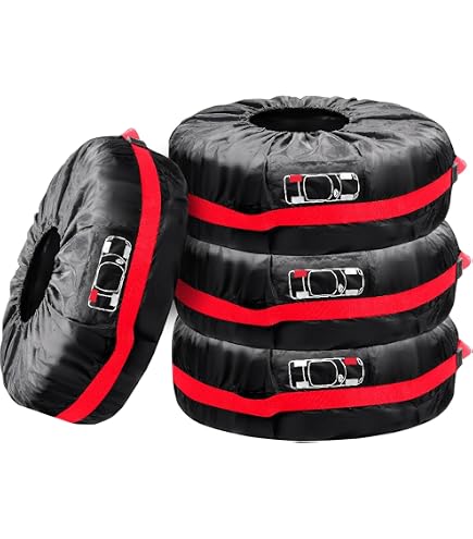 Lot 4 Housse Protection Pneus Extérieur - Imperméables Anti-UV Neige - Camping-Car Camion