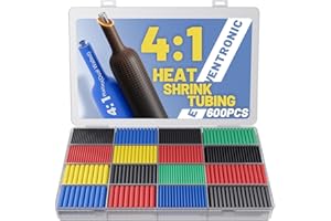 EVENTRONIC 600 Pcs Heat Shrink Tubing Kit - 4:1 Ratio Adhesive Lined, Wire Shrink Wrap Tubing, Marine Grade Industrial Heat-Shrink Tubing, 7 Sizes 5 Colors
