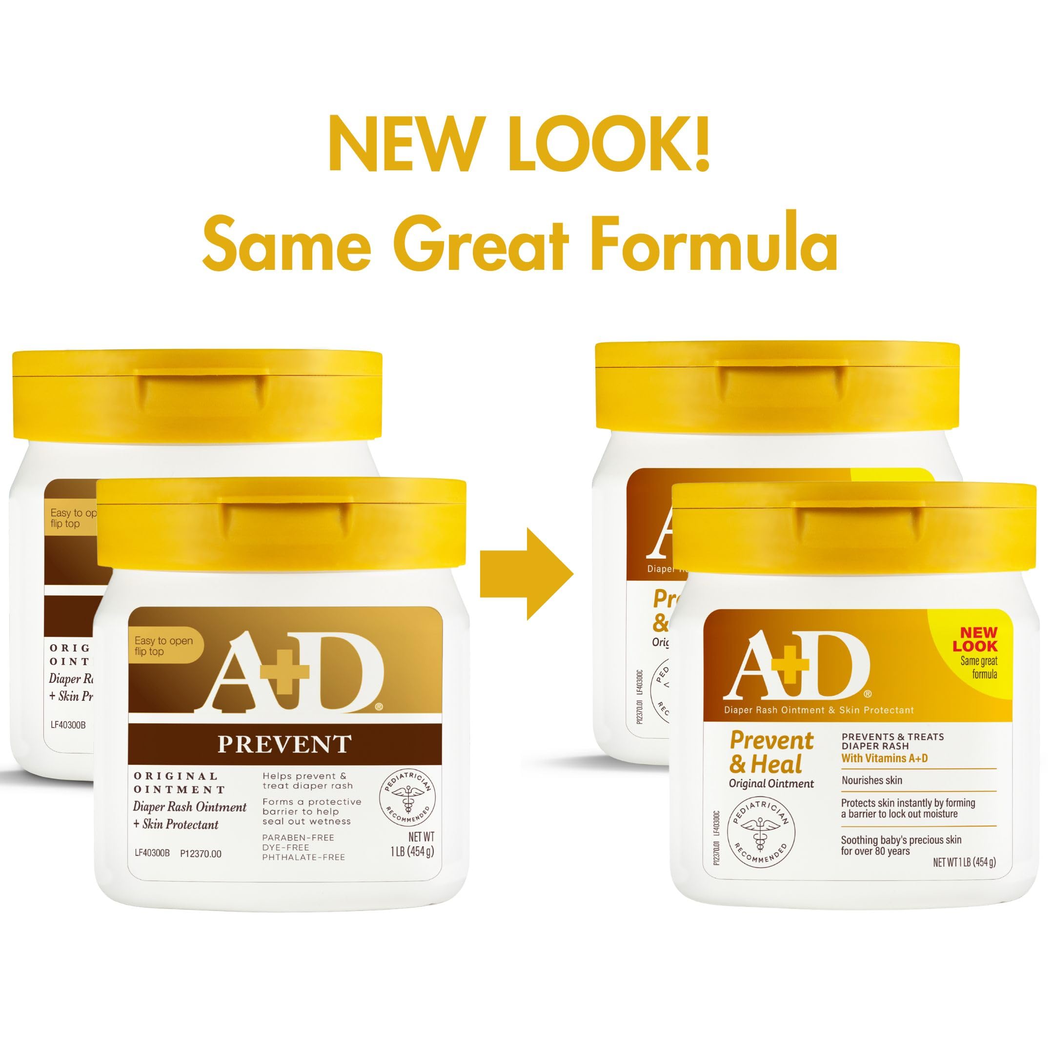 A+D Original Diaper Rash Ointment, 1 Pound Jar Pack of 2