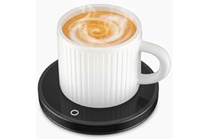 GLSY Coffee Cup Warmer, Mug Warmer for Desk, Electric Cup Beverage Warmer Plate with 2 Temperature Settings for Tea, Water, Cocoa, Milk, Auto Power Off (Round Black)