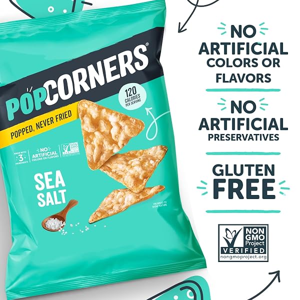 POPCORNERS SEA SALT, 7 OZ
