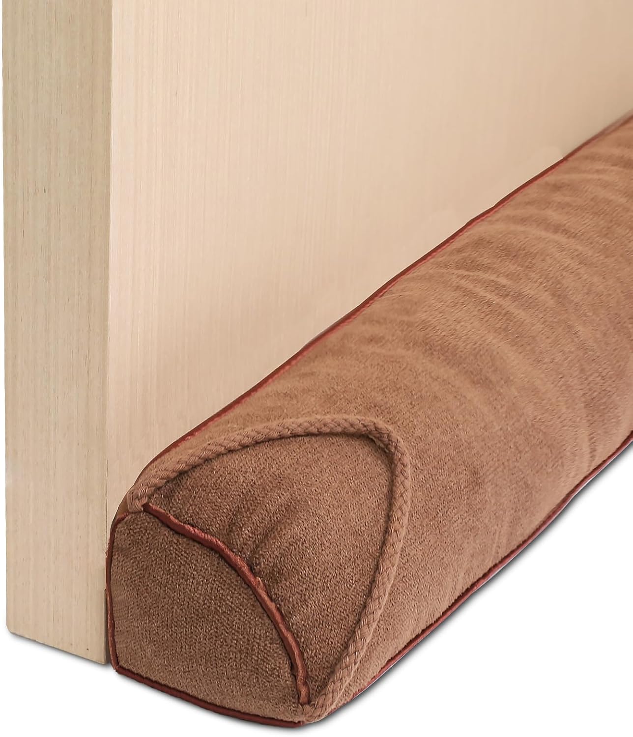 Draft Stoppers - Anze Door Draft Stopper for Bottom of Door 36 inch Weighted Triangle Under Door Cold Air Stoppers Weather Stripping Wind Noise Blocker Door Sweeps, Brown