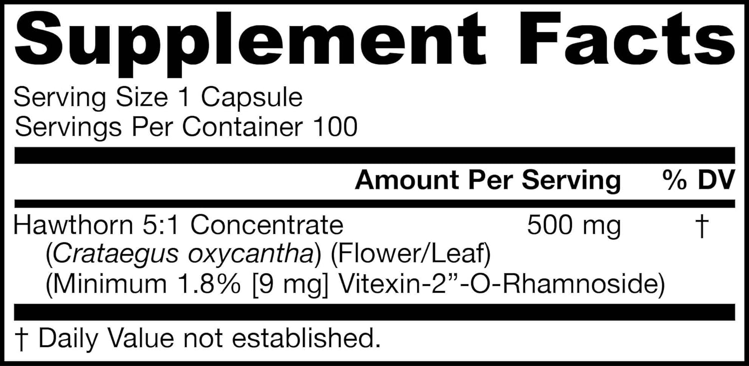 Jarrow Formulas Hawthorn, Promotes Healthy Circulation and Antioxidant Protection, 500mg, 100 Caps: Health & Personal Care