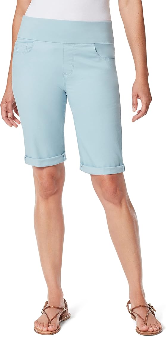 Gloria Vanderbilt Women's Amanda Pull on Bermuda Short, Pale Sky, 4 Regular  | Amazon.com