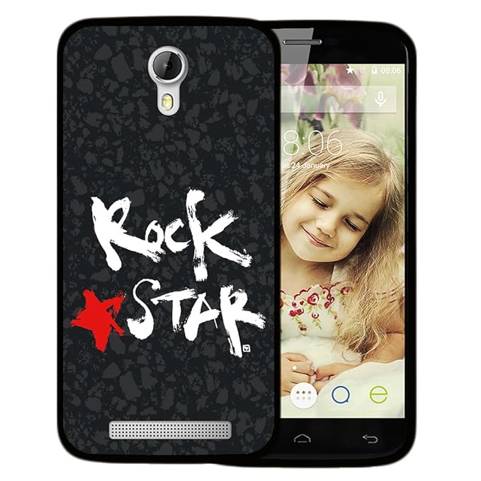 WoowCase Doogee Valencia 2 Y100 - Y 100 Pro Hülle, Handyhülle Silikon für [ Doogee Valencia 2 Y100 - Y 100 Pro ] Rock Star Ha