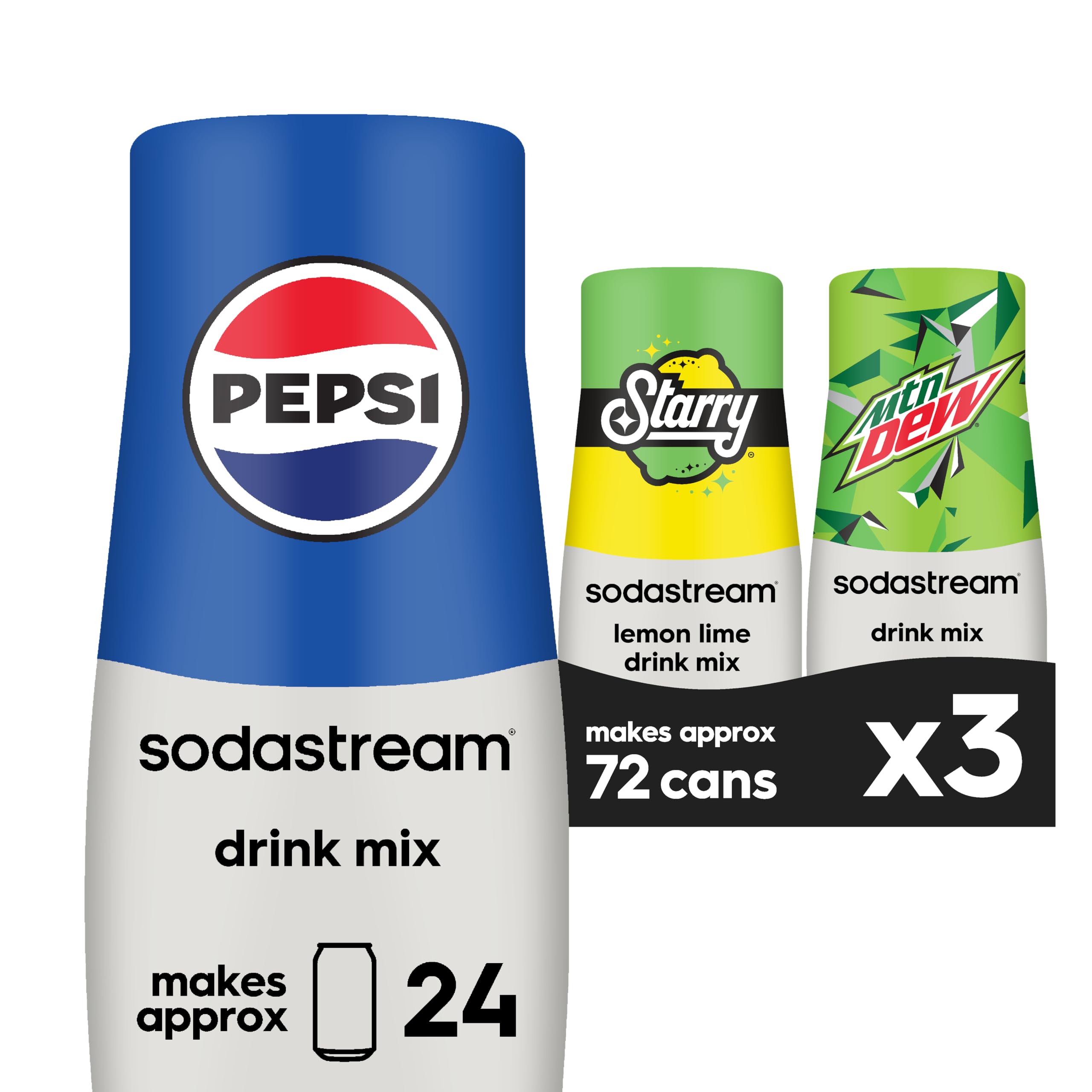 Photo 1 of **BB DATES IN PICTURES***SodaStream Pepsi, Starry & MTN Dew, Regular, 440ml, (Pack of 3)