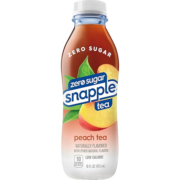 SNAPPLE ZERO SUGAR PEACH TEA, 16 FL OZ RECYCLED PLASTIC BOTTLE