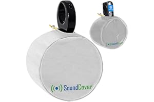 SOUNDCOVER White Waterproof 600D Marine Wake Tower Speaker Covers – Medium (H 9.8" x W 9.8" x D 12") – Weather-Resistant Protection for Marine and Off-Road Audio Systems