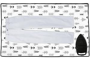 Encasa XO Ironing Mat/Pad (Large 48"x28") with 3mm Padding & Silicone Iron Rest for Steam Pressing on Tabletop or Bed - Heat Resistant, Portable, Quilting & Travel Blanket - Black Arrow