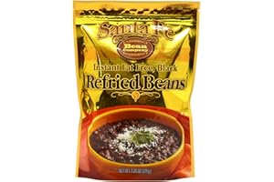 Santa Fe Bean Company Instant Fat Free Black Refried Beans 7.25-Ounce (Pack of 8) Instant Black Bean Refried Beans; All Natural; High in Fiber; Fat Free; Gluten-Free