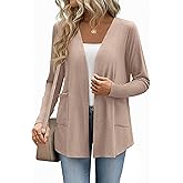 Zeagoo Lightweight Cardigan for Women 2026 Long Sleeve Open Front Casual Cardigans with Pockets