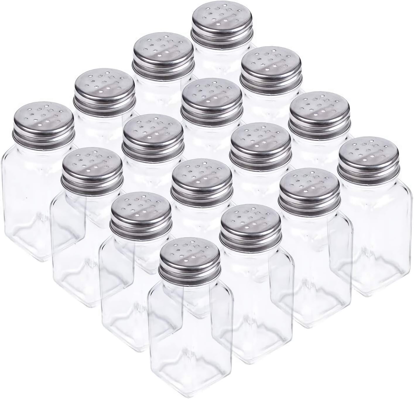 Tebery 16 Pack Clear Salt and Pepper Shakers Glass Set Classic Design
