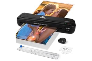 ZYERCH Laminator 9 Inch A4 Laminator Machine, Desktop Thermal Laminator Never Jam with 45 Laminating Pouches, Fast Warm-Up Home Office School Use, Black
