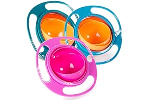 Song Qing Magic Gyro Bowl 360 Degree Rotate Spill-Proof Bowls with Lid Plastic Creative Dishes Practice Feeding Bowls