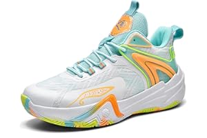 Bawcud Big Kids Basketball Shoes for Boys and Girls - Comfortable Durable Sneakers, Non-Slip Traction & Vibrant Colors for Sports Training, Indoor/Outdoor Games