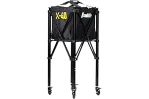 Franklin Sports Portable Pickleball Hopper + Carry Bag - (100) Ball Pickleball Caddy + Travel Basket with Wheels - Easy Stora