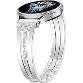 KOREDA Slim Gold Band Compatible with Samsung Galaxy Watch 7 6 5 4 FE 40mm 44mm/Galaxy Watch 6 4 Classic Band 42mm 46mm 43mm 47mm/Watch 5 Pro 45mm/Active 2 Women, 20mm Thin Metal Strap Dressy Jewelry Bracelet