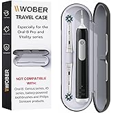 wober Oral-B Pro 1000 Plastic Travel Case, Compatible with Oral-B Pro 1000/1500/2000/3000/3500/Vitality Electric Toothbrush Only, Hard Protective Cover, Portable Toothbrush Holder (Black wihtout bag)