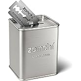 ZOMCHI Razor Blade Bank for Safety Storagement, Used Double Edge Safety Razor Blade Disposal Container (Silver)
