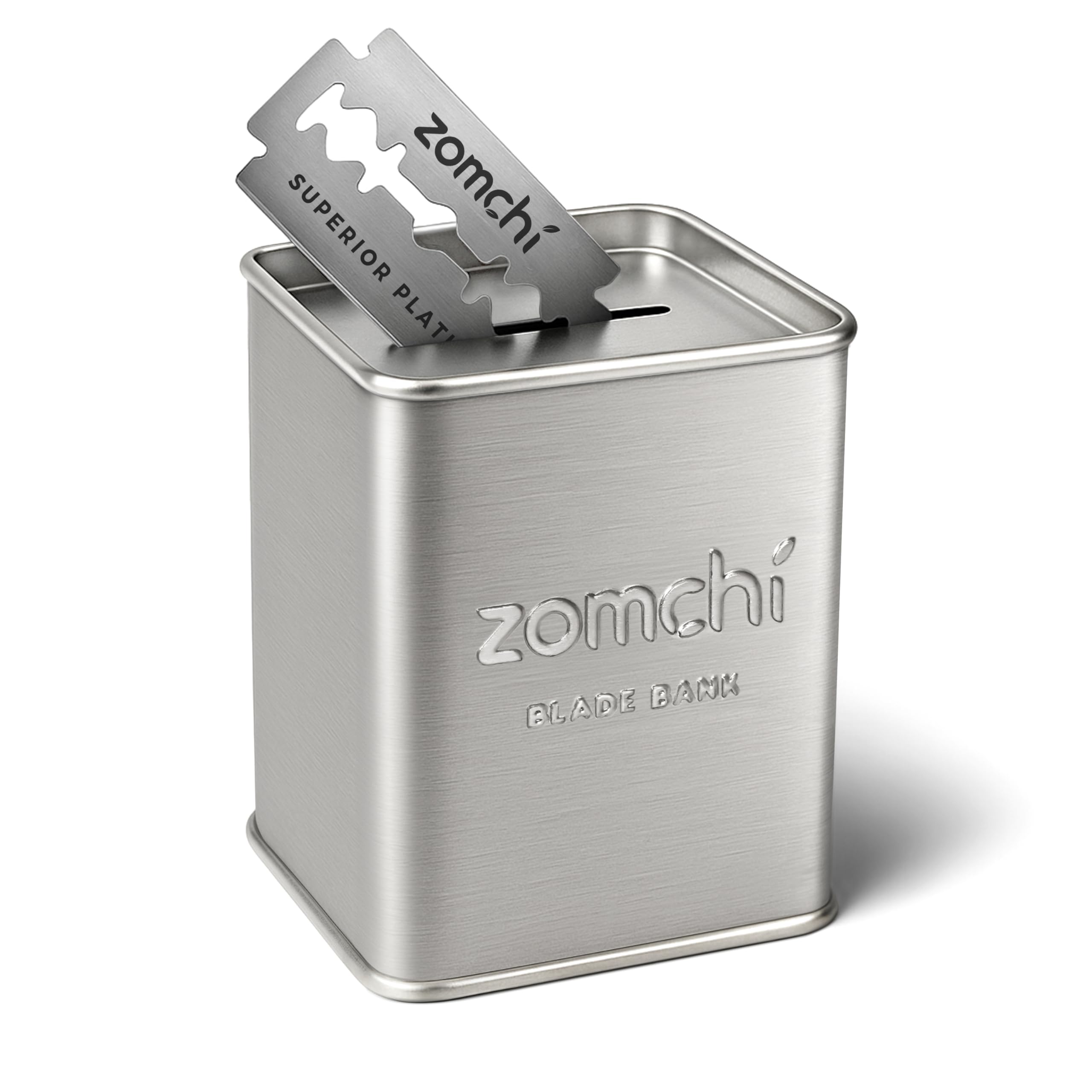 Photo 1 of **DENTED** ZOMCHI Blade Disposal Container for Safety Razor Blade Storagement,Razor Blade Disposal Container (Silver)
