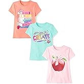 The Children's Place,Girls,School,Learning Short Sleeve Graphic T-Shirts,3 Pack