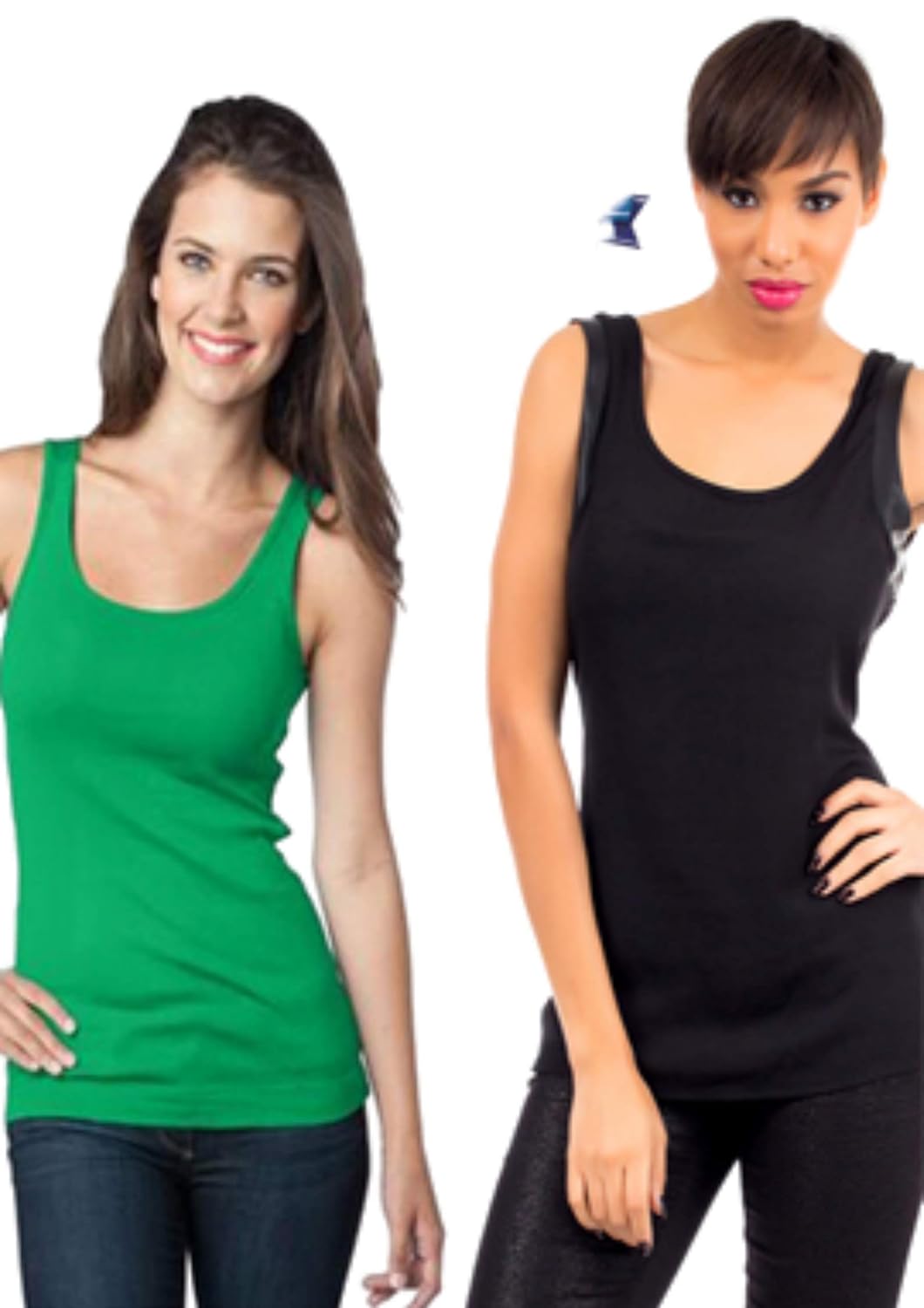 Buy GSAP Combo Pack of 2 Green Black Stretch Cotton Women Undershirts