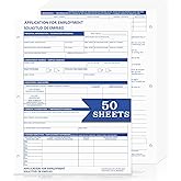50 Sheets Bilingual Employee Application Folders 8.5 X 11 inch Job Application Form Employment Employment Application Form Book 3-Hole English and Spanish for Personal Detail Office Supplies (50)