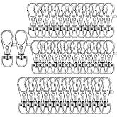 100PCS Premium Key Chain Clip Hooks, Swivel Clasps Lanyard Snap Hook, Lobster Claw Clasps for Lanyard Key Rings Crafting