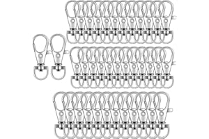 100PCS Premium Key Chain Clip Hooks, Swivel Clasps Lanyard Snap Hook, Lobster Claw Clasps for Lanyard Key Rings Crafting