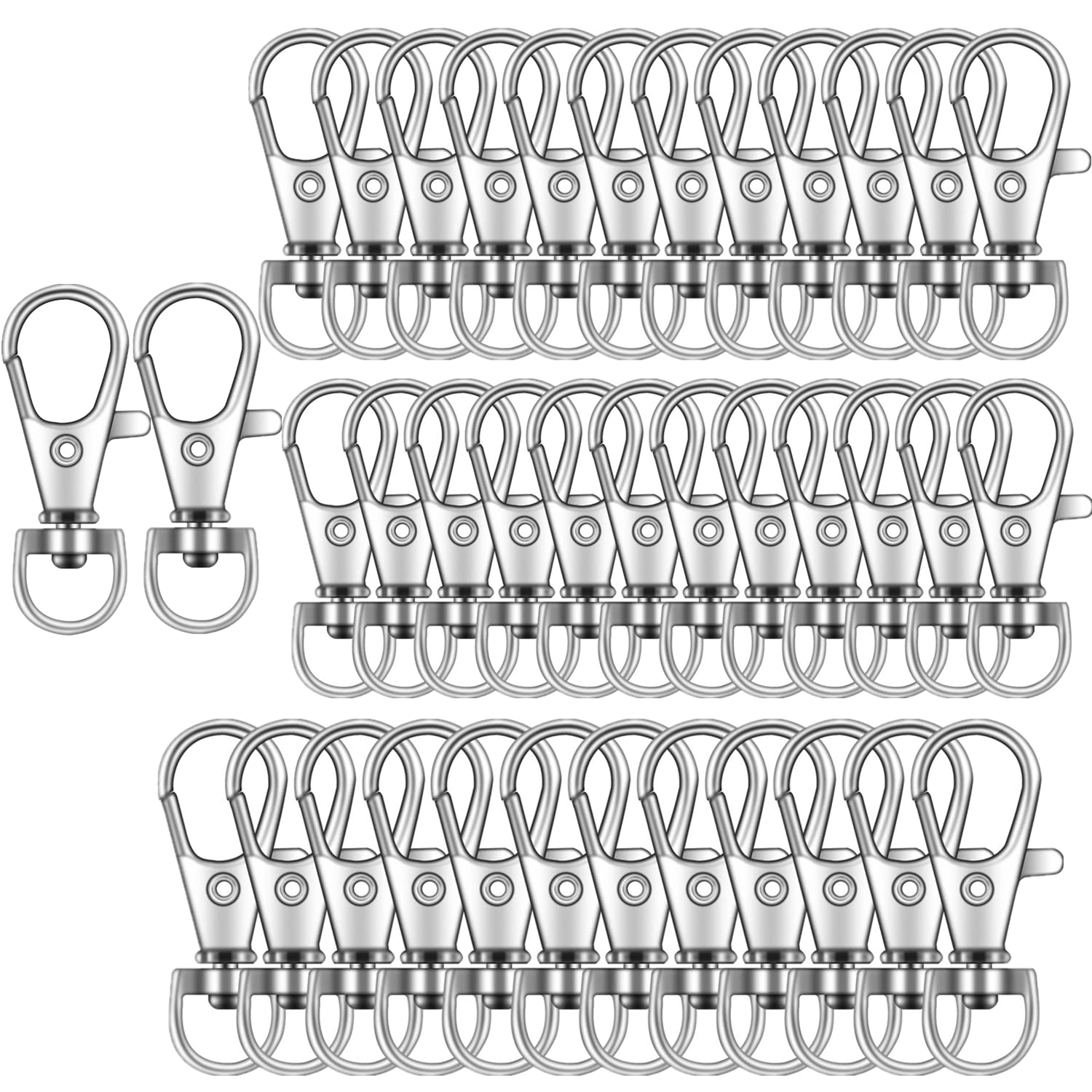 Photo 1 of 100PCS Key Chain Clip Hooks, Swivel Clasps Lanyard Snap Hook, Keychain Hooks for Lanyard Key Rings Crafting Silver