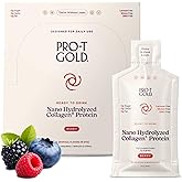 ProT Gold Liquid Collagen Protein Shot, Berry, 17g Protein, 24 pk | Nano Hydrolyzed Grass Fed Collagen, 0g Carbs, Hair, Skin &amp; Nails, Amino Acids, Sugar Free, Gluten Free, 1 fl oz Shots