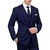 Cloudstyle Mens 3-Piece Suit Notched Lapel One Button Slim Fit Formal Jacket Vest Pants Set
