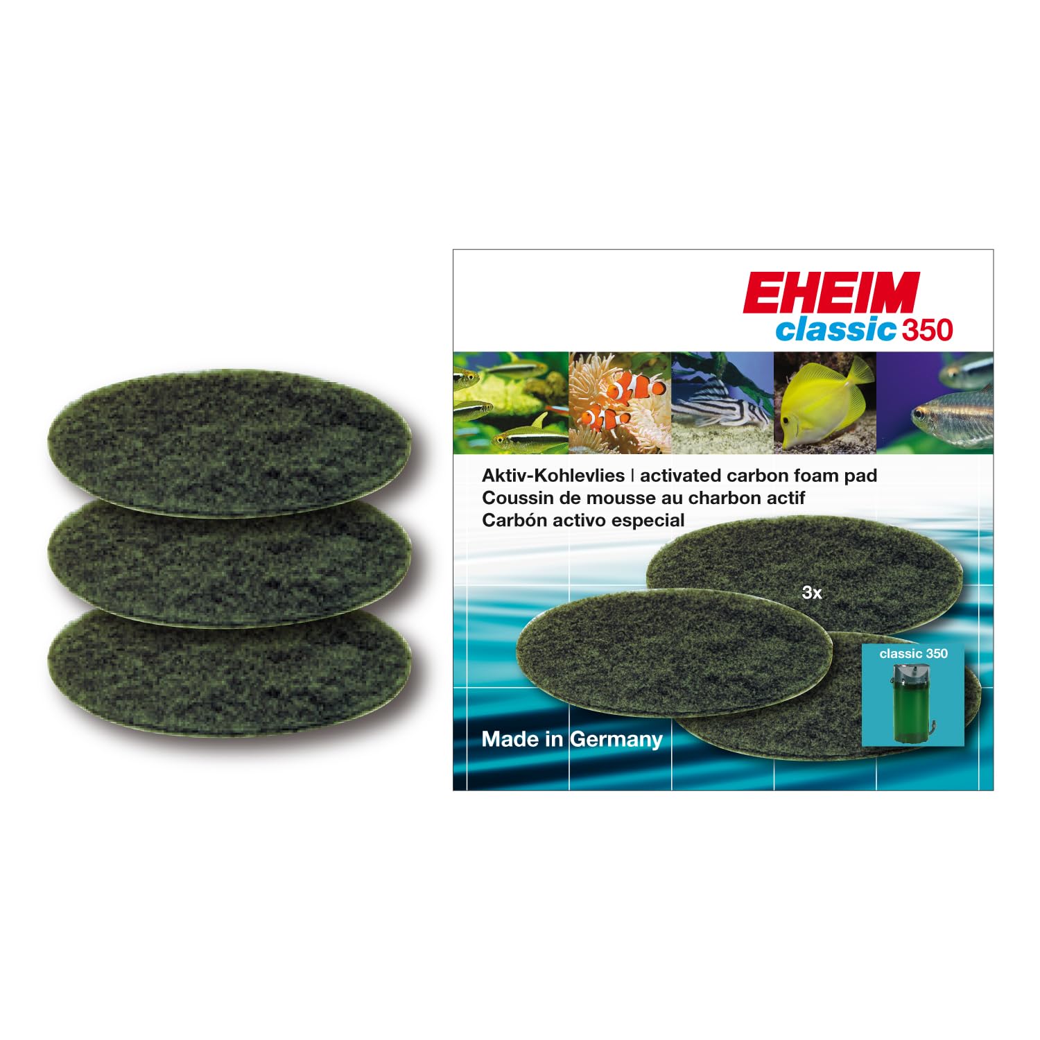 Eheim 2215 Carbon Set of 3 Sponges for Aquarium