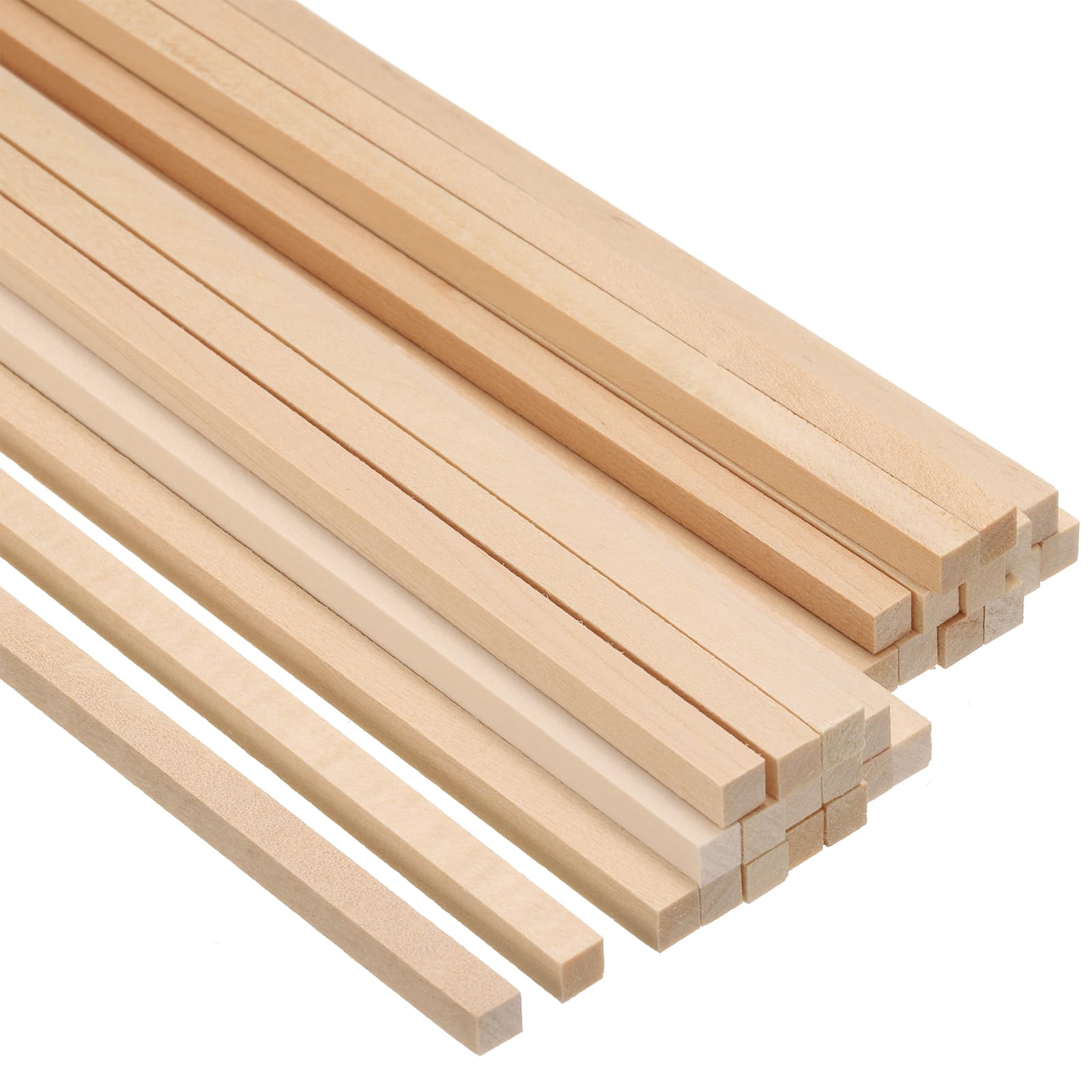 PATIKIL 1/4 Inch Dowel Rods Wood Sticks, 30 Pcs 12 Inch Long Square Wooden Dowels Unfinished Hardwood Sticks for Craft DIY Supplies