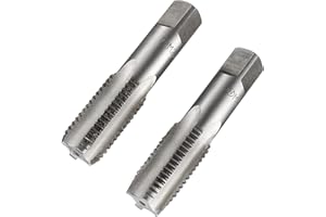 uxcell Metric Hand Tap M24 Thread 3 Pitch 4 Straight Flutes H2 Alloy Tool Steel Bottom & Taper Screw Tap Set Tapping Tools fo
