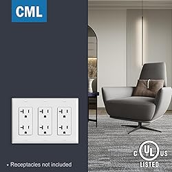 CML 3-Gang Decorator Wall Plates, 4 Pack Electrical