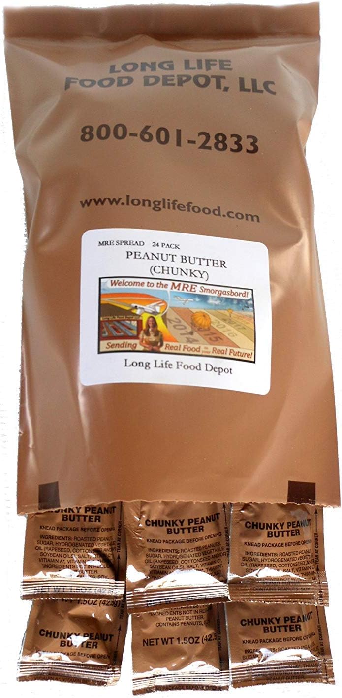 Amazon Com Mre Peanut Butter Chunky Spread 24 Pack Sports