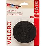 VELCRO Brand 5 Ft x 3/4 In | Black Tape Roll with Adhesive | Cut Strips to Length | Sticky Back Hook and Loop Fasteners | Per