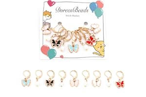 DoreenBeads Stitch Markers for Crocheting and Knitting, Alloy Enamel Crochet Marker Crochet Gifts for Knitting Weaving Sewing Accessories Quilting Jewelry Making