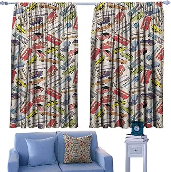 Amazon Com Paradisedecor Cars Boys Bedroom Backout Curtains