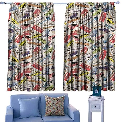 Amazon Com Paradisedecor Cars Boys Bedroom Backout Curtains