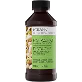 LorAnn Oils Pistachio Emulsion &amp; Flavoring For Baking | Better Than Pistachio Extract For Cookies, Cakes, Drinks, Icing, Pasteries - Gluten Free, Water-Based, USA-Made, 4 Fl Oz