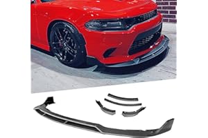 SIPIDEAUT Front Bumper Lip Spoiler Compatible with Dodge Charger SRT 2015-2023 Front Lip Lower Chin Spoiler 4Pcs (Carbon Fiber Style)
