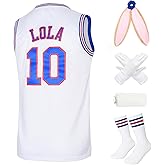 Lola Jersey #10 Cosplay Movie Jerseys for 90s Hip Hop Party Costume for Men/Women Basketball Jersey