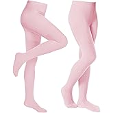 Enaisyl Baby Girls Tights 2 Pack Cable Knit Toddler Leggings Winter Solid Cotton Tights School Stockings 2T-12 Years