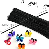 G2PLUS Black Pipe Cleaners 30cm 6mm 100pcs for Craft Halloween view 2