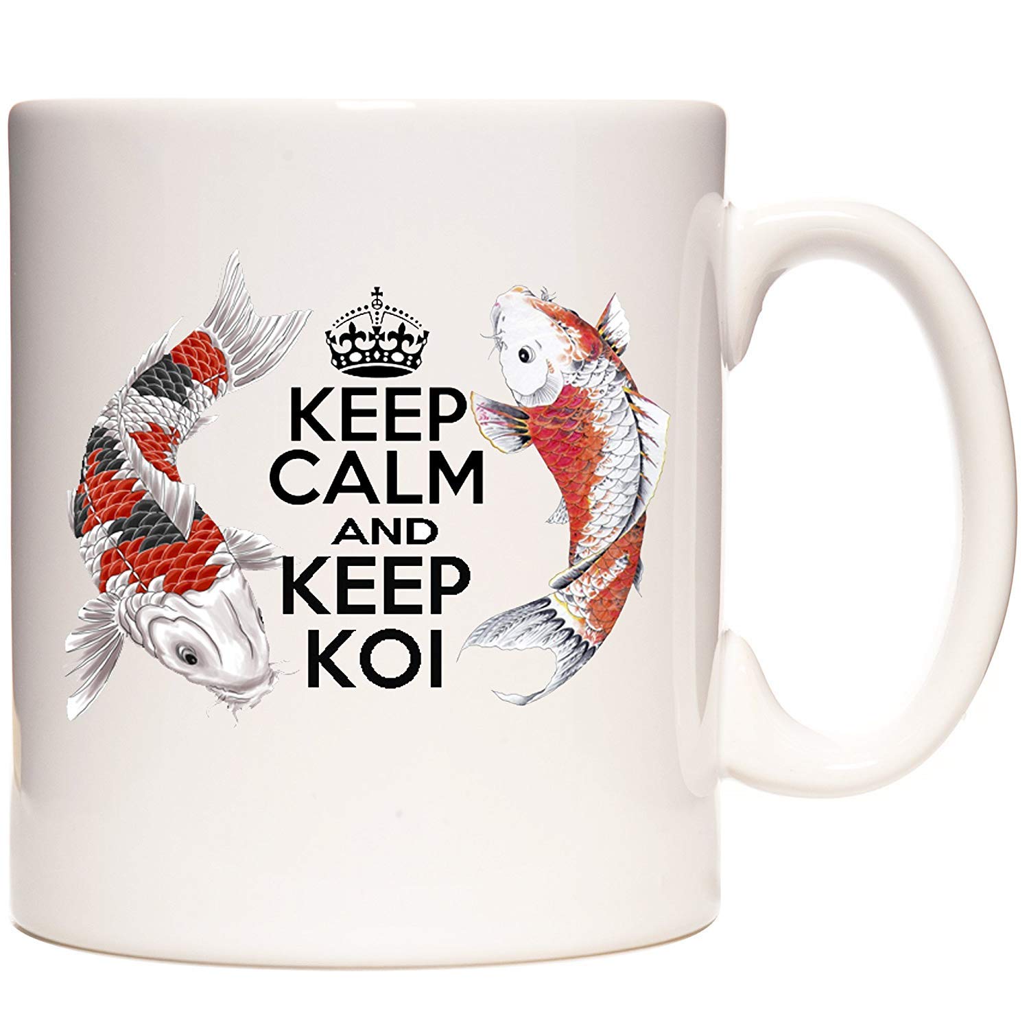 KAZMUGZ Koi Carp Mug, Keep Calm and Keep Koi. 11oz ceramic mug for Koi Keepers.