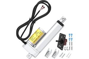 RVMARINEPAT 12V Linear Motion Actuator 330lb (1500N) Heavy Duty, 4 Inch Stroke, High Speed 10mm/s Fast Electric Actuator 12V with Mounting Brackets & Controller for Cars RVs